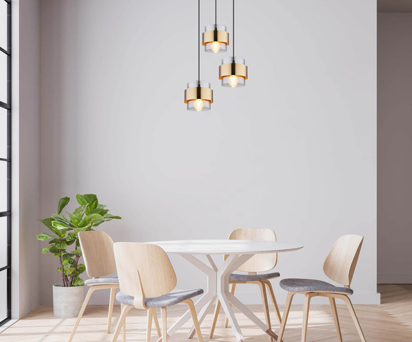 Globo Milley E27 Hängeleuchte 3-fach 60W Schwarz Matt, Metall Ø18cm 15560-3H