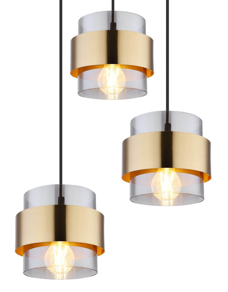 Globo Milley E27 Hängeleuchte 3-fach 60W Schwarz Matt, Metall Ø18cm 15560-3H