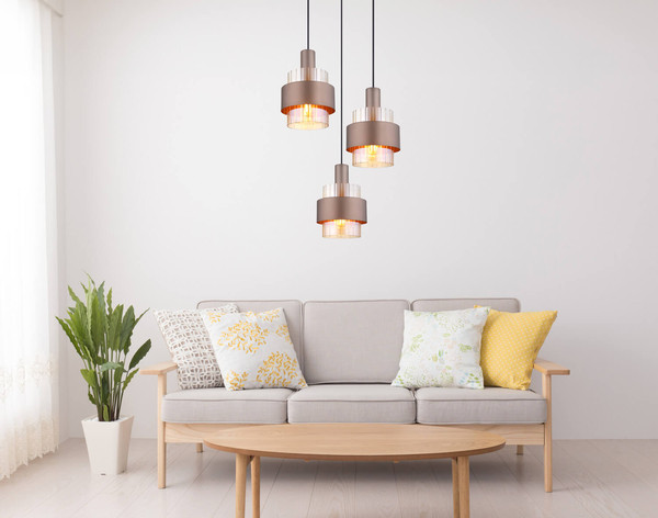 Globo Milley E27 Hängeleuchte 3-fach 60W Schwarz Matt, Metall Ø14cm 15560-3HA