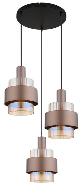 Globo Milley E27 Hängeleuchte 3-fach 60W Schwarz Matt, Metall Ø14cm 15560-3HA