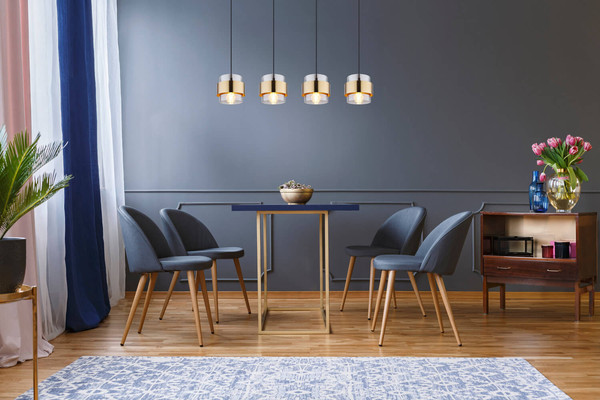 Globo Milley E27 Hängeleuchte 4-fach 60W Schwarz Matt, Metall Ø18cm 15560-4H