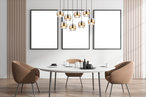 Globo Milley E27 Hängeleuchte 8-fach 60W Schwarz Matt, Metall Ø18cm 15560-8H