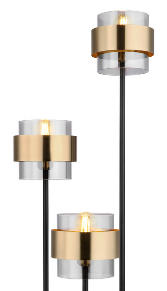 Globo Milley E27 Stehleuchte 3-fach 60W Schwarz Matt, Metall Ø18cm 15560S