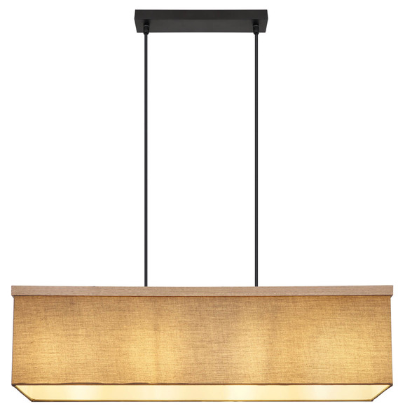 Globo Ossi E27 Hängeleuchte 4-fach 9W Schwarz Matt, Metall 120cm 15578H