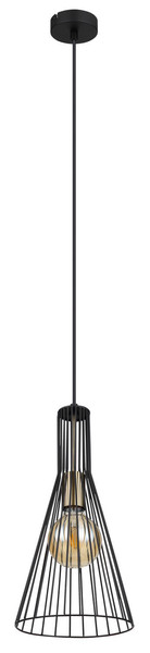 Globo Milli E27 Hängeleuchte 40W Schwarz, Metall Ø20cm 15587H