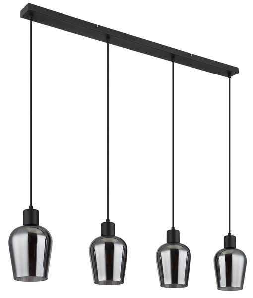 Globo Ryan E27 Hängeleuchte 4-fach 40W Schwarz Matt, Metall Ø13,5cm 15627-4