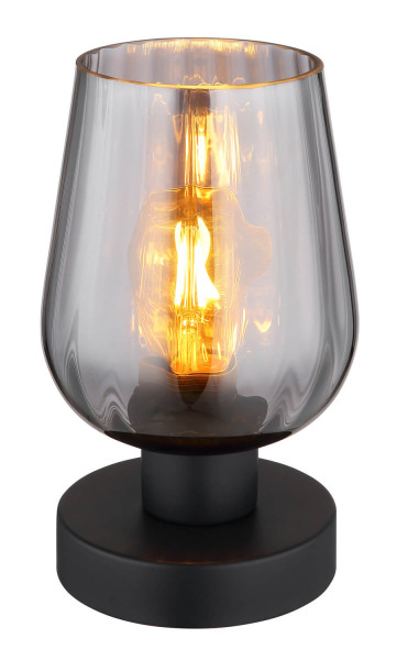 Globo Ryan E27 Tischleuchte 40W Schwarz Matt, Metall Ø13,5cm 15627T