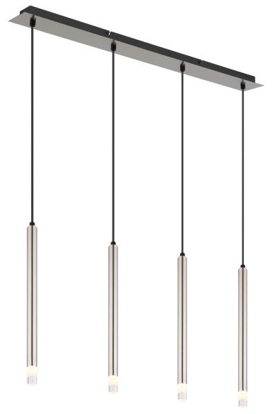 Globo Ryan G9 Hängeleuchte 4-fach 4W Nickel Matt, Metall Ø2,5cm 15629N-4