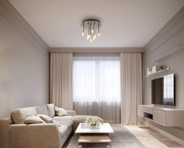 Globo Ryan G9 Deckenleuchte 9-fach 4W Nickel Matt, Metall Ø2,5cm 15629N-9D