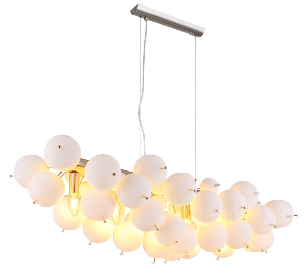 Globo Udo E14 Hängeleuchte 6-fach 25W Nickel Matt, Metall 120cm 15633H1O