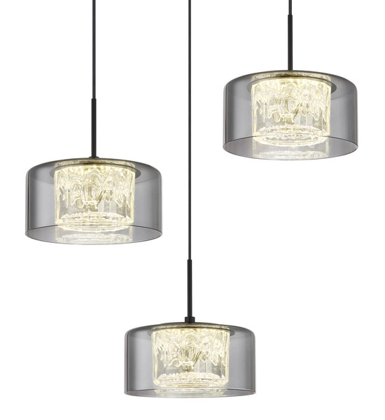 Globo Fogsy LED Hängeleuchte 24W Neutralweiß Schwarz Matt, Metall Ø15cm 15634-3