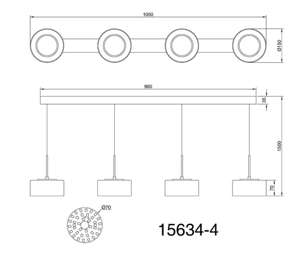 Globo LED Pendelleuchte Fogsy 32W neutralweiss Schwarz matt rauchfarben Metall Glas 150x105cm