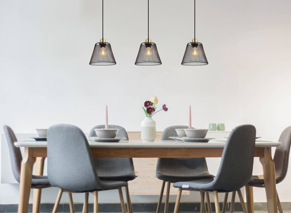 Globo Baku E27 Hängeleuchte 3-fach 40W Schwarz Matt, Metall Ø20cm 15646-3H