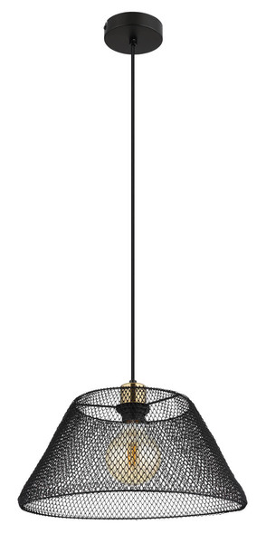 Globo Baku E27 Hängeleuchte 40W Schwarz Matt, Metall Ø36cm 15646H1