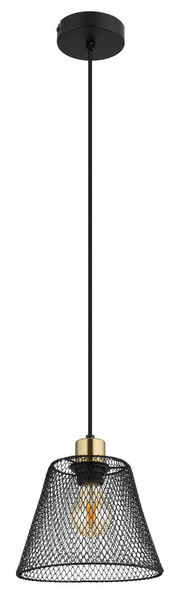 Globo Baku E27 Hängeleuchte 40W Schwarz Matt, Metall Ø20cm 15646H