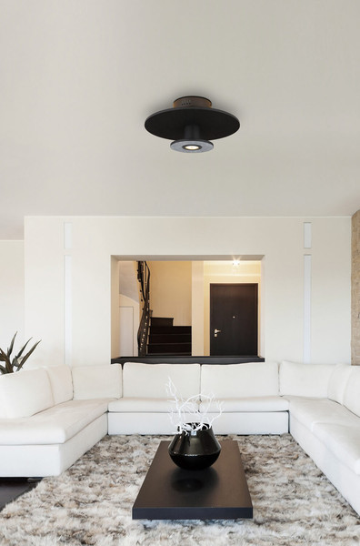 Globo Carter LED Deckenleuchte 24W Warmweiß Schwarz Matt, Metall Memoryfunktion Ø38cm 15647SD