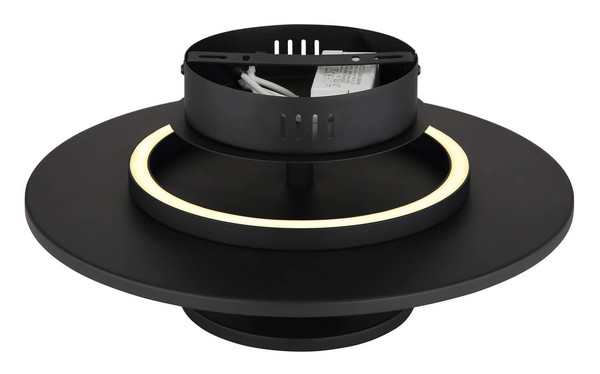 Globo Carter LED Deckenleuchte 24W Warmweiß Schwarz Matt, Metall Memoryfunktion Ø38cm 15647SD