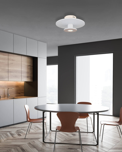 Globo Carter LED Deckenleuchte 24W Warmweiß Weiß Matt, Metall Memoryfunktion Ø38cm 15647WD