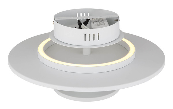 Globo Carter LED Deckenleuchte 24W Warmweiß Weiß Matt, Metall Memoryfunktion Ø38cm 15647WD