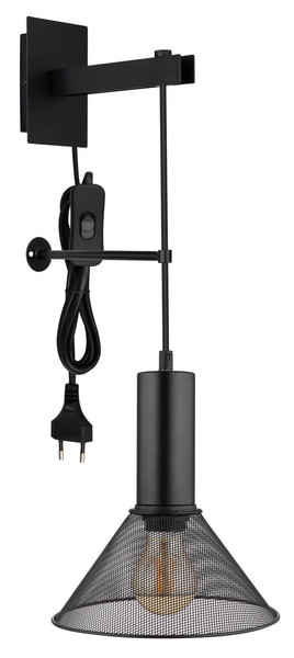 Globo Jedd E27 Wandleuchte 60W Schwarz Matt, Metall Ø21cm 15648W1