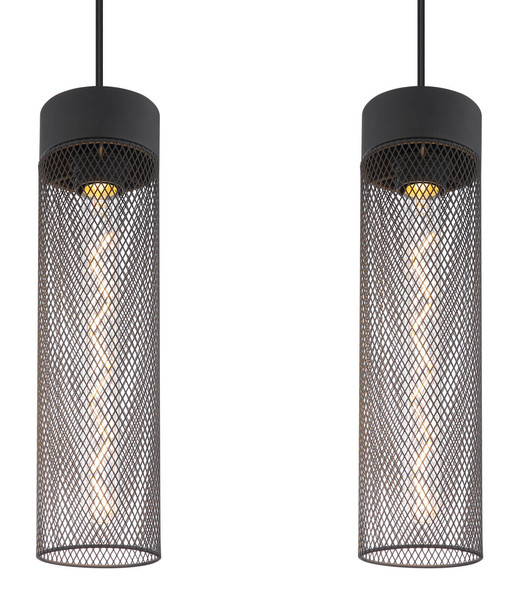 Globo Hans E27 Hängeleuchte 3-fach 40W Schwarz Matt, Metall Ø9,5cm 15649-3H