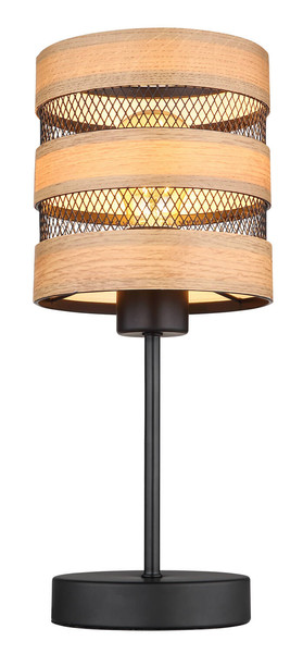 Globo Soeni E27 Tischleuchte 40W Schwarz Matt, Metall Ø15cm 15650T