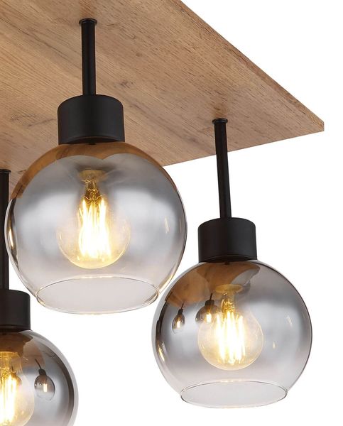 Globo Moitas E27 Deckenleuchte 4-fach Schwarz Matt, Metall Ø15cm 15656-4D