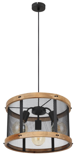 Globo Jeanie E27 Hängeleuchte 3-fach 40W Schwarz Matt, Metall Ø40cm 15661H1