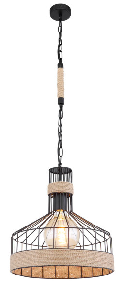 Globo Halia E27 Hängeleuchte 60W Schwarz Matt, Metall Ø35cm 15675H1