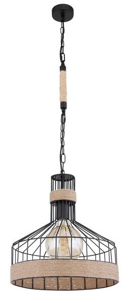 Globo Halia E27 Hängeleuchte 60W Schwarz Matt, Metall Ø35cm 15675H1