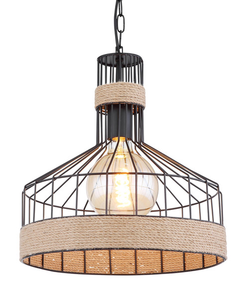 Globo Halia E27 Hängeleuchte 60W Schwarz Matt, Metall Ø35cm 15675H1