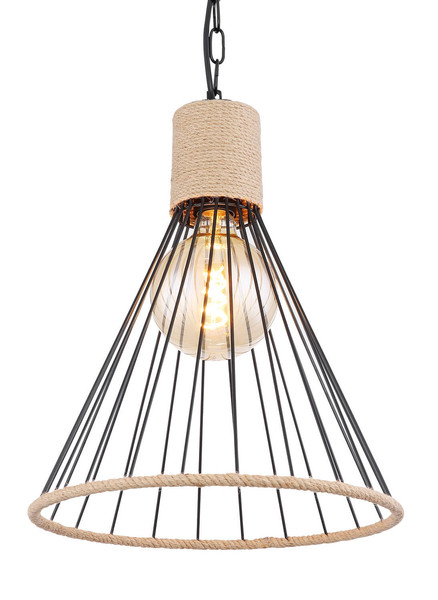 Globo Halia E27 Hängeleuchte 60W Schwarz Matt, Metall Ø35cm 15676H1