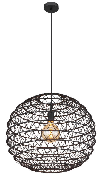 Globo Senni E27 Hängeleuchte 15W Schwarz Matt, Metall Ø59cm 15689H2