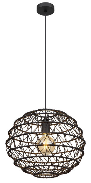 Globo Senni E27 Hängeleuchte Schwarz Matt, Metall Ø29cm 15689H