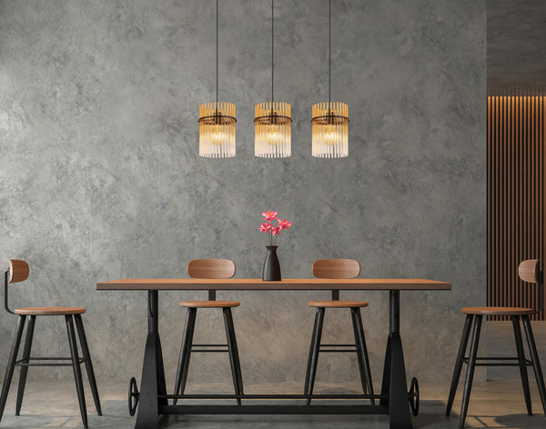 Globo Gorley E27 Hängeleuchte 3-fach 60W Schwarz Matt, Metall Ø20cm 15698-3HA