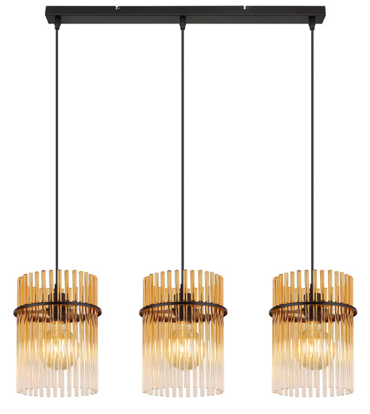 Globo Gorley E27 Hängeleuchte 3-fach 60W Schwarz Matt, Metall Ø20cm 15698-3HA