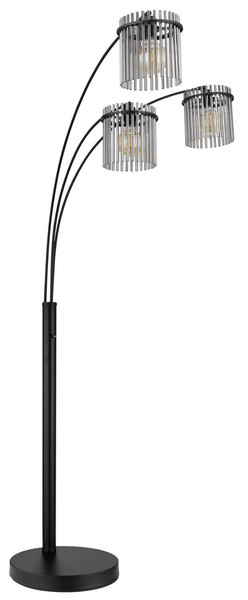 Globo Gorley E27 Stehleuchte 3-fach 60W Schwarz Matt, Metall Ø20cm 15698-3S