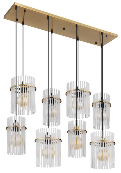 Globo Gorley E27 Hängeleuchte 8-fach 60W Goldfarben Matt, Metall 125cm 15698-8HM