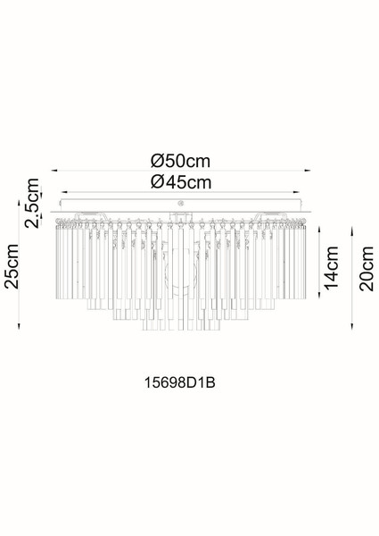 Globo Deckenleuchte Gorley 5-flammig E27 Sandfarben matt satiniert Metall Glasstäbe Ø50cm