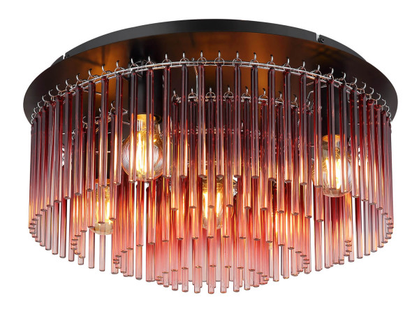 Globo Gorley E27 Deckenleuchte 5-fach 60W Schwarz Matt, Metall Ø50cm 15698D1BR