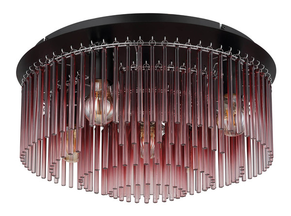 Globo Gorley E27 Deckenleuchte 5-fach 60W Schwarz Matt, Metall Ø50cm 15698D1BR