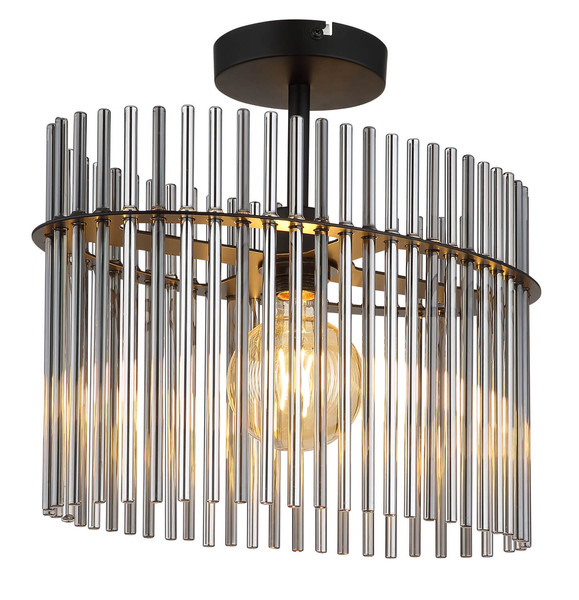 Globo Gorley E27 Deckenleuchte 60W Schwarz Matt, Metall 34cm 15698D2