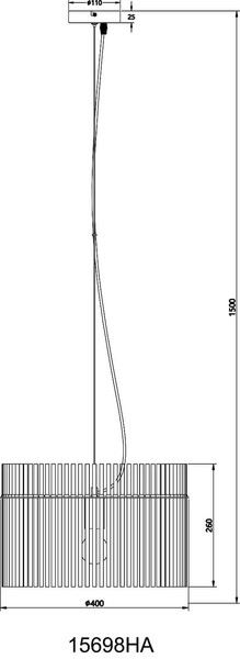 Globo Pendelleuchte Gorley E27 Schwarz matt amber Metall Glasstäbe Ø40cm