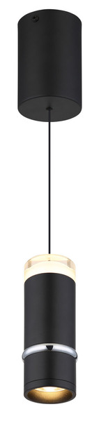 Globo Alvarado LED Hängeleuchte 6W Warmweiß Schwarz Matt, Metall Ø6,5cm 15699