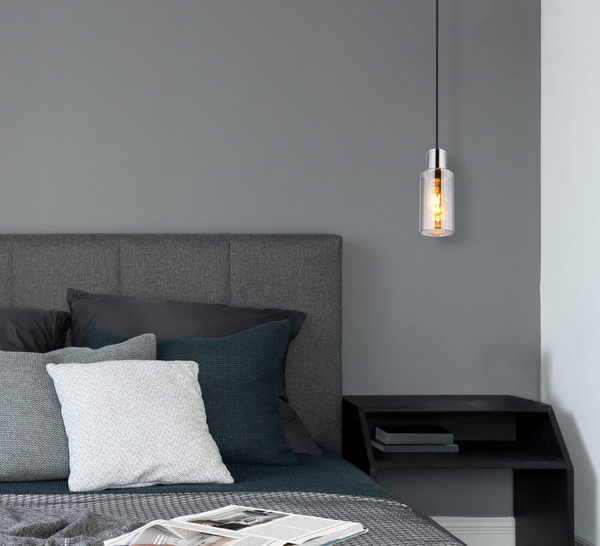 Globo Lidaria E27 Hängeleuchte 25W Schwarz Matt, Metall Ø10cm 15708H