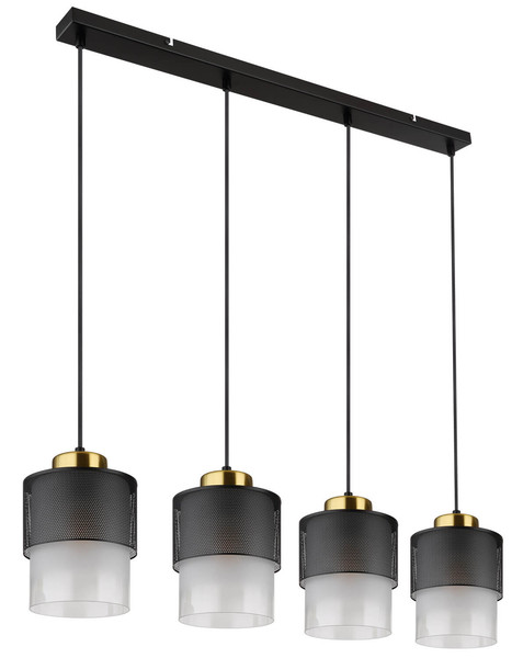 Globo Olga E27 Hängeleuchte 4-fach 60W Schwarz Matt, Metall Ø14cm 15709-4H