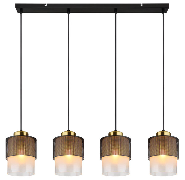 Globo Olga E27 Hängeleuchte 4-fach 60W Schwarz Matt, Metall Ø14cm 15709-4H