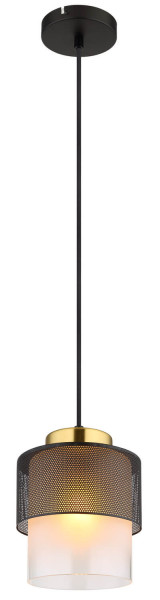 Globo Olga E27 Hängeleuchte 60W Schwarz Matt, Metall Ø15cm 15709H