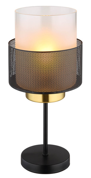 Globo Olga E27 Tischleuchte 60W Schwarz Matt, Metall Ø15cm 15709T