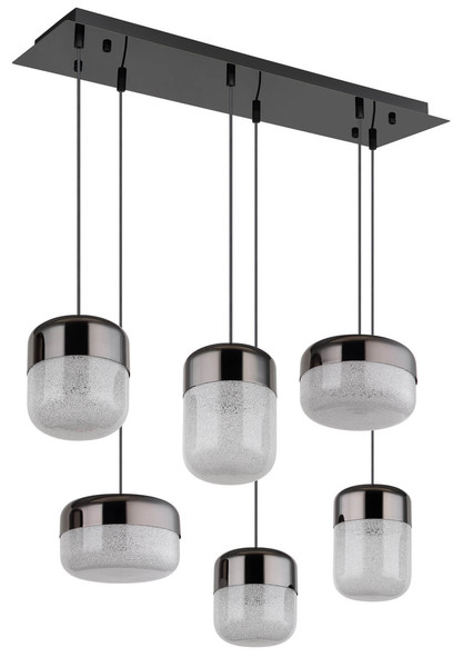 Globo Cristallica LED Hängeleuchte 60W Warmweiß Graphit Matt, Metall 150cm 15721-6